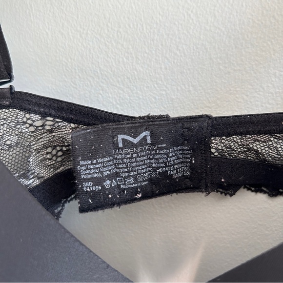 Maidenform Black Lace Trimmed Comfort Devotion Bra 38D - Picture 5 of 5